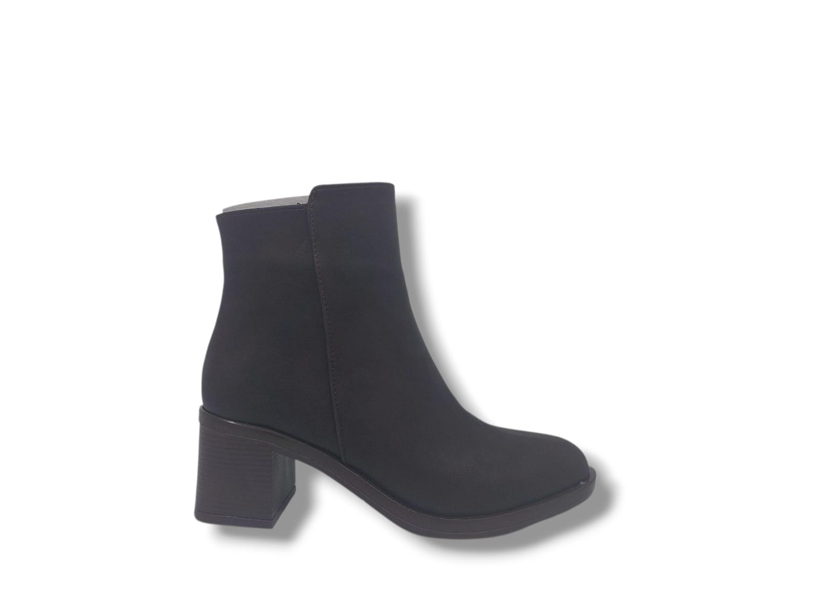 Zerhan 1499 Kadın Koyu Kahve Fermuarlı Kalın Topuklu Bot