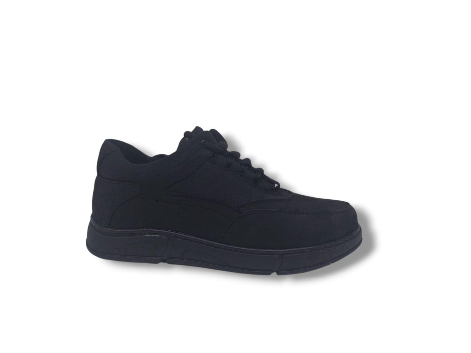 Modesa 284 Erkek Siyah Crazy Deri Lastik Bağcıklı Kauçuk Taban Ayakkabı