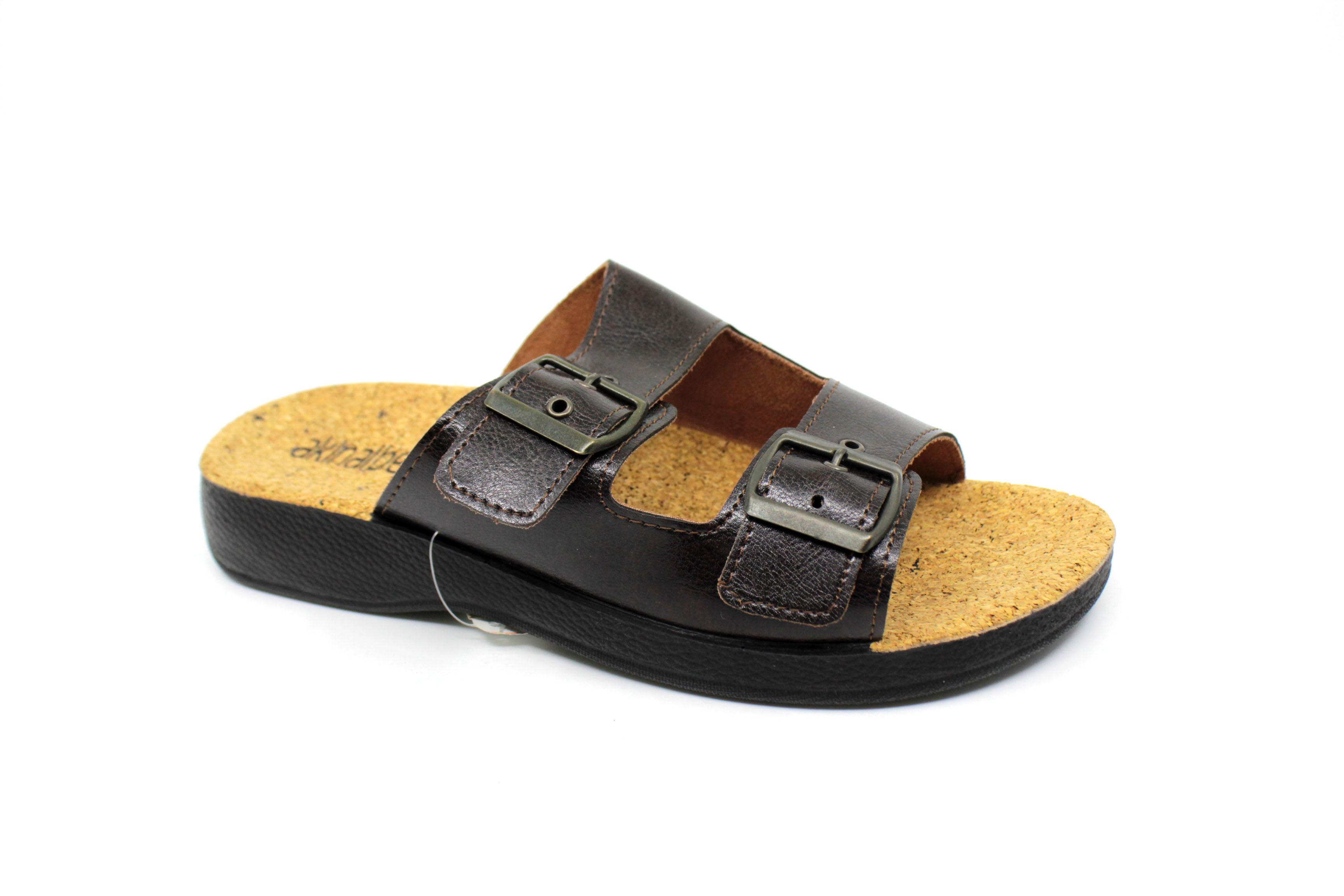 Erkek Kahve Tokalı Terlik AkınalBella