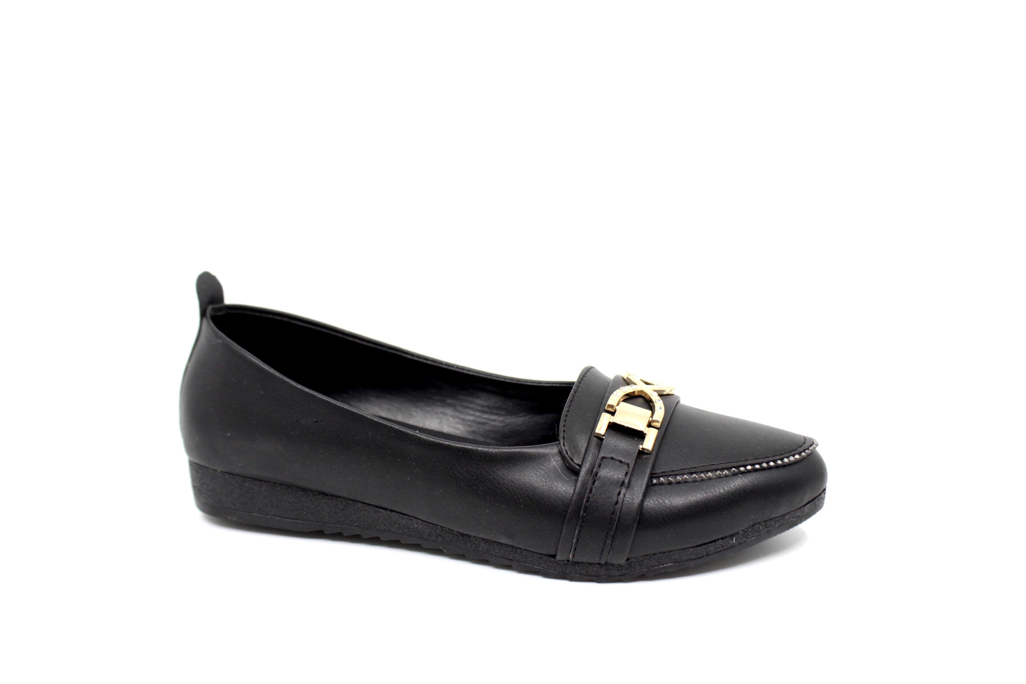 Zerhan 3026 Kadın Siyah Babet Ayakkabı