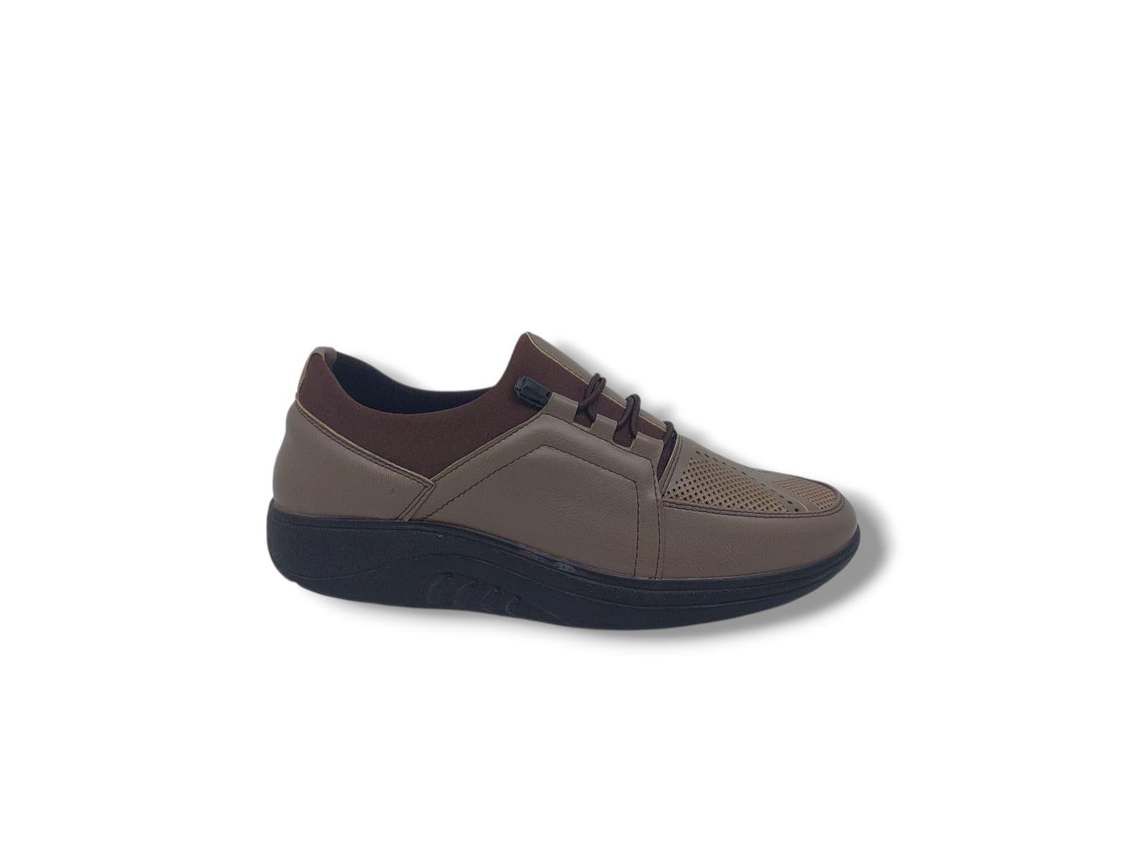 Zerhan 702 Kadın Vizon Çorap Model Jel Topuk Tabanlı Dolgu Taban Komfort Ayakkabı